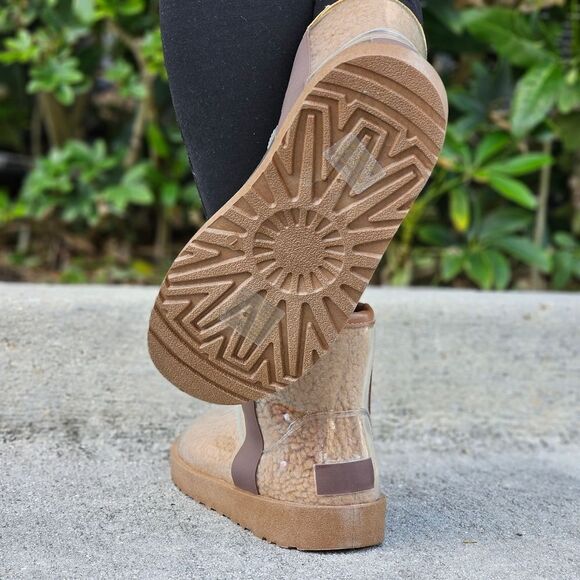 Womens Clear Brown Ankle Comfort Boots - Picture 4 of 5